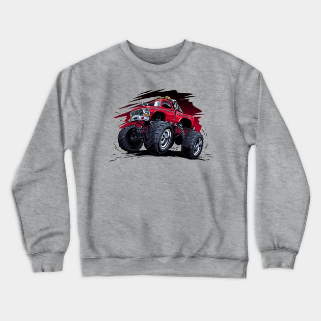 Monter Red Crewneck Sweatshirt by Aiqkids Design